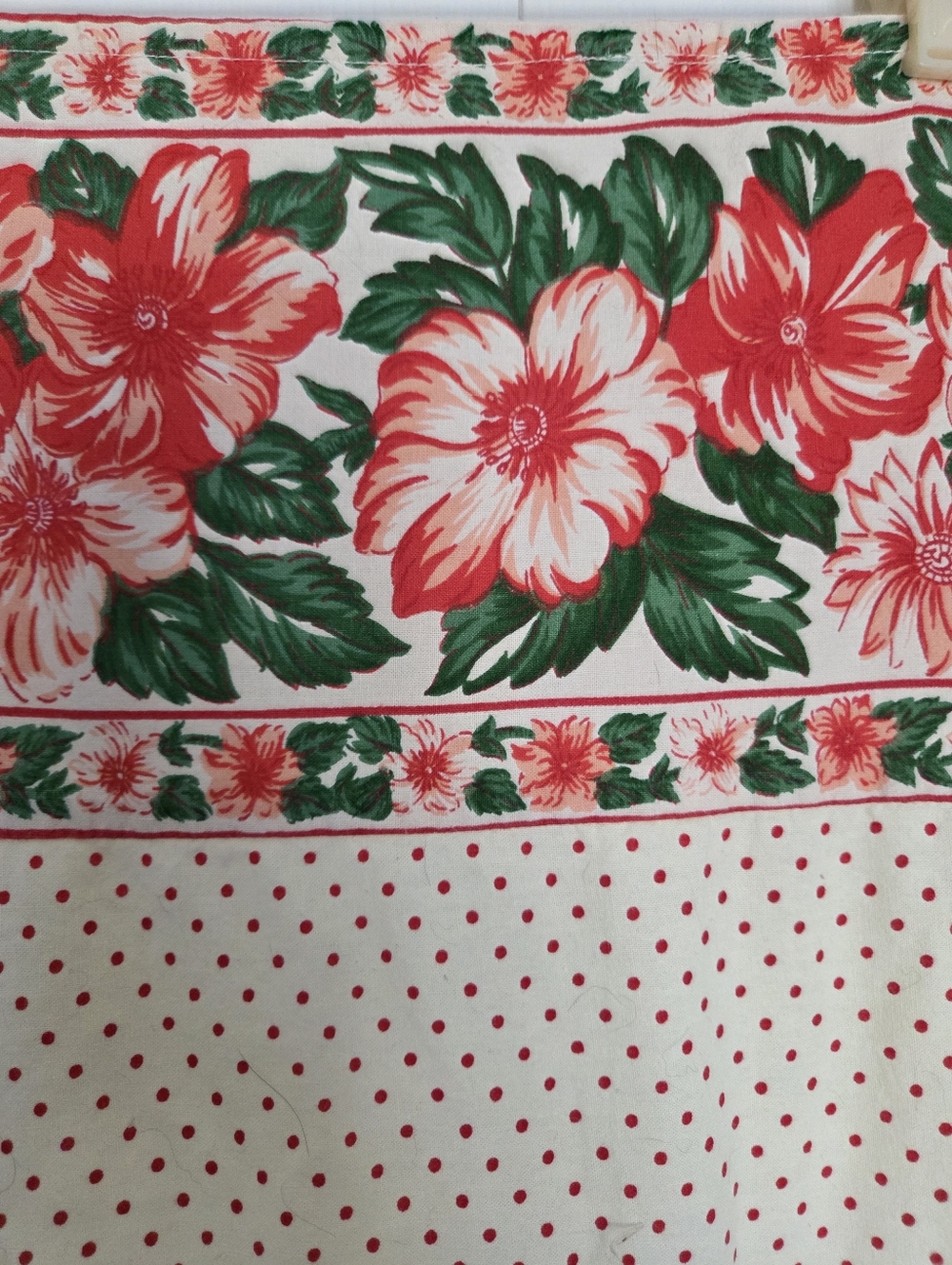 Vtg April Cornell Tablecloth JULY Floral Polkadot 48 X 56" Cotton Cottagecore - Picture 5 of 8